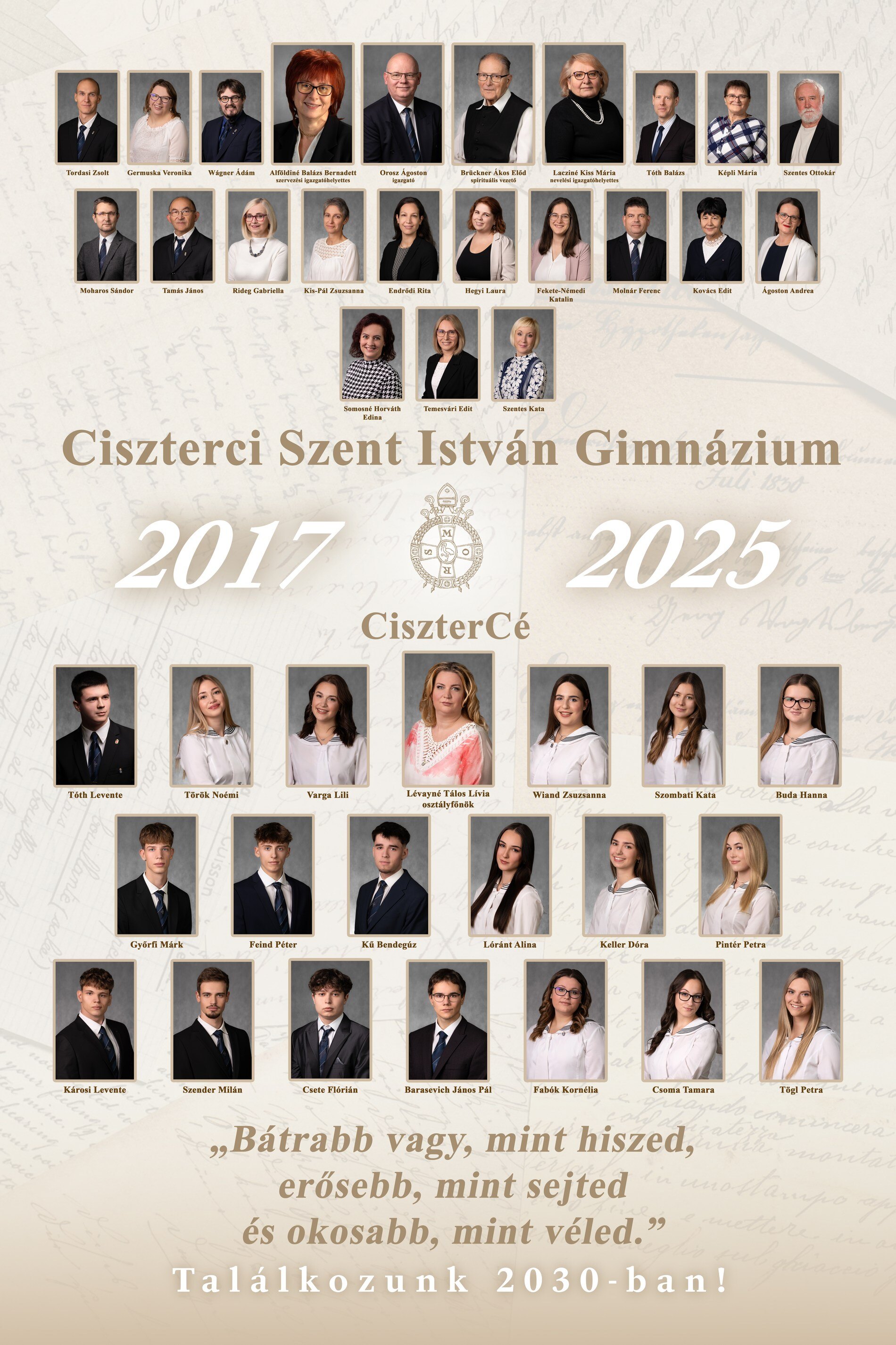 Ciszterci Szent István Gimnázium 12.C tabló