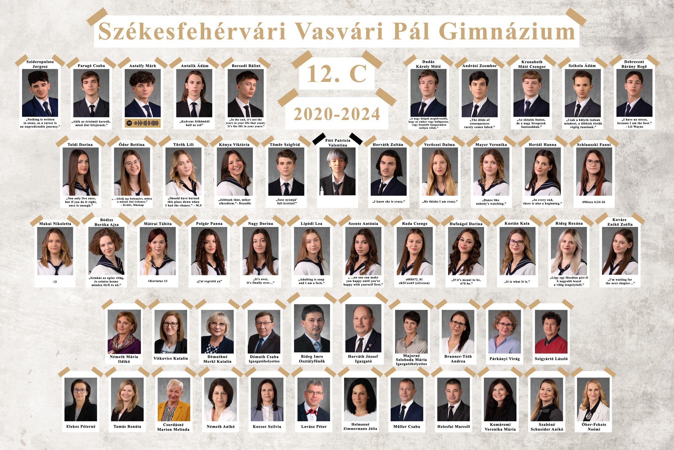 Vasvári Pál Gimnázium 12.C tabló